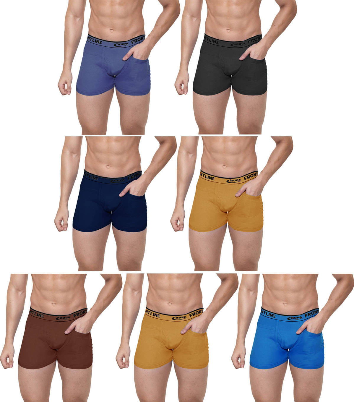 Rupa Frontline Pack of 7 Cotton Trunks For Men's ( Multicolor ) Rupa Frontline Pack of 7 Cotton Trunks For Men's ( Multicolor )