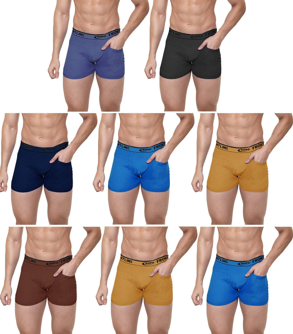 Rupa Frontline Pack of 8 Cotton Trunks For Men's ( Multicolor ) Rupa Frontline Pack of 8 Cotton Trunks For Men's ( Multicolor )