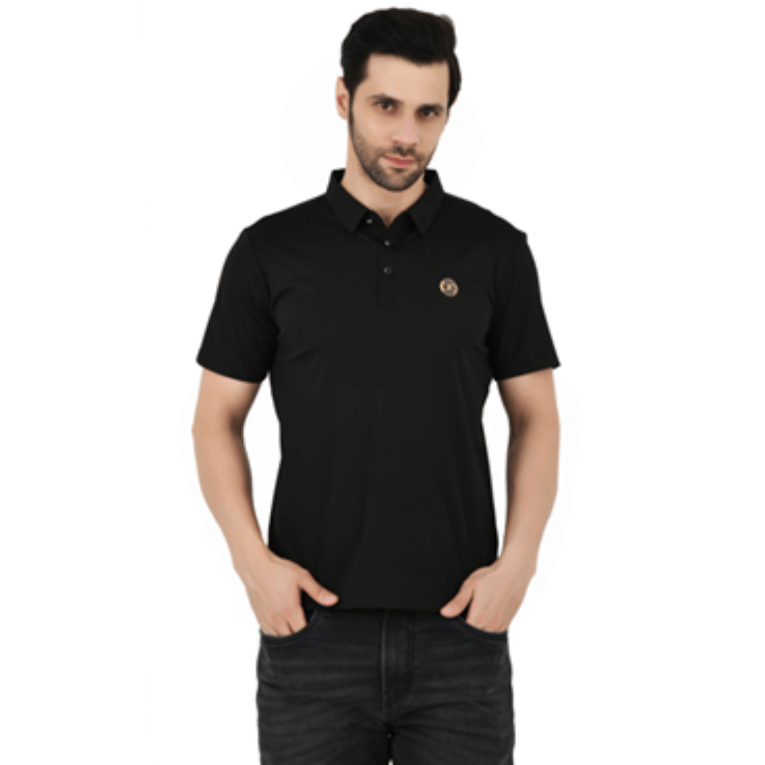 Sageware Men Cotton Blend Regular Fit Solid T-Shirt ( Black ) Sageware Men Cotton Blend Regular Fit Solid T-Shirt ( Black )