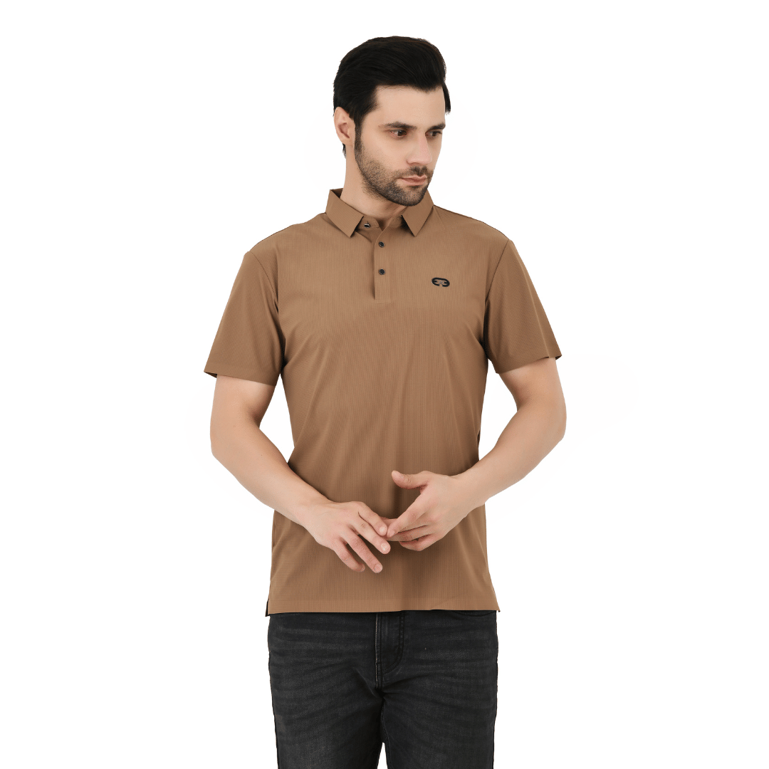 Sageware Men Cotton Blend Regular Fit Solid T-Shirt ( Brown ) Sageware Men Cotton Blend Regular Fit Solid T-Shirt ( Brown )