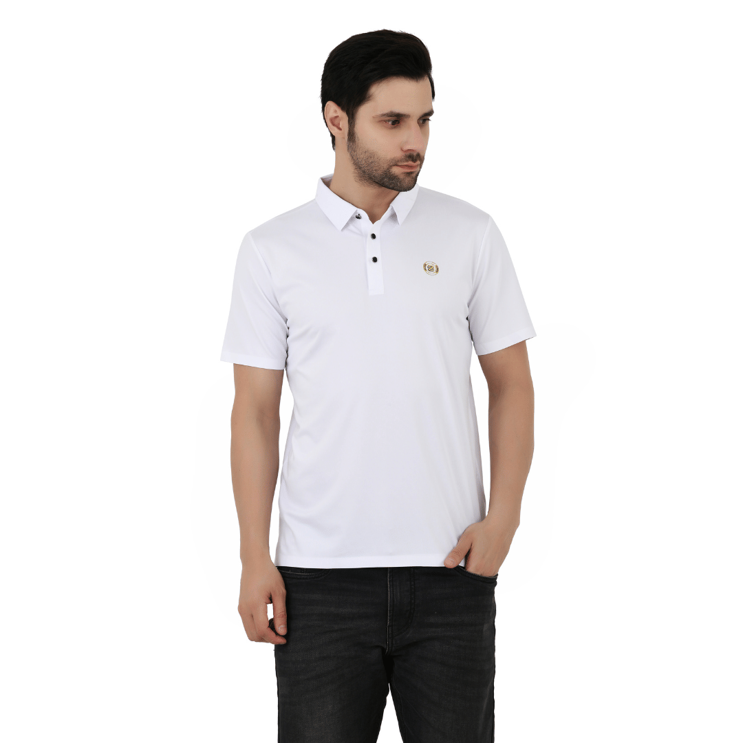 Sageware Men Cotton Blend Regular Fit Solid T-Shirt ( White ) Sageware Men Cotton Blend Regular Fit Solid T-Shirt ( White )