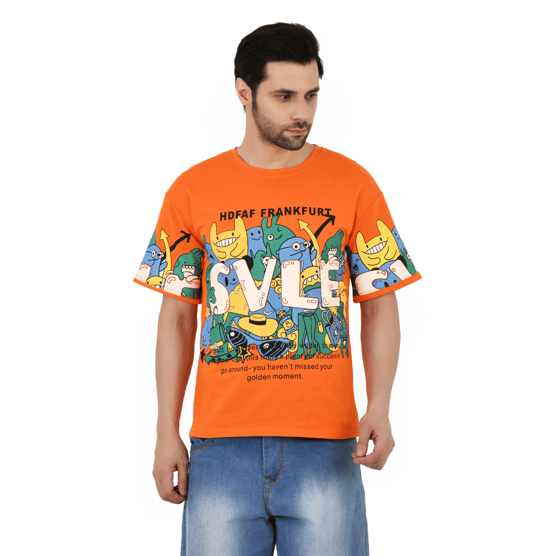     			Sageware Men Cotton Regular Fit Solid T-Shirt ( Orange )