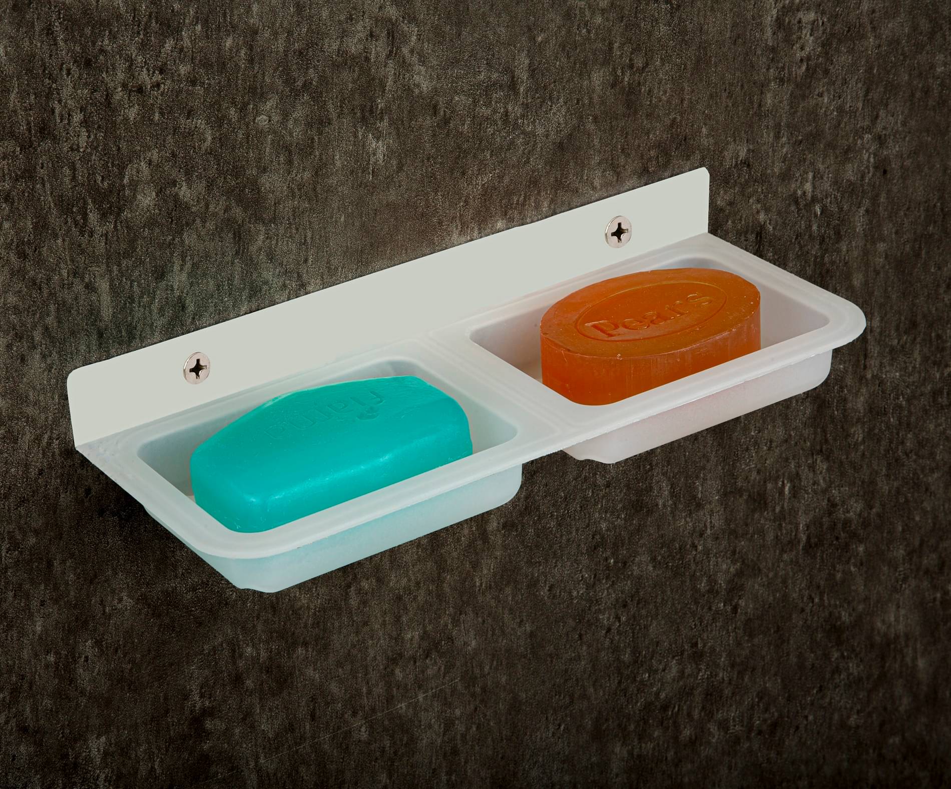     			Unbreakable ABS Plastic Square Shape Double Soap Dish,Soap Stand,Soap Case,Soap Holder Stand Wall Mounted for Bathroom