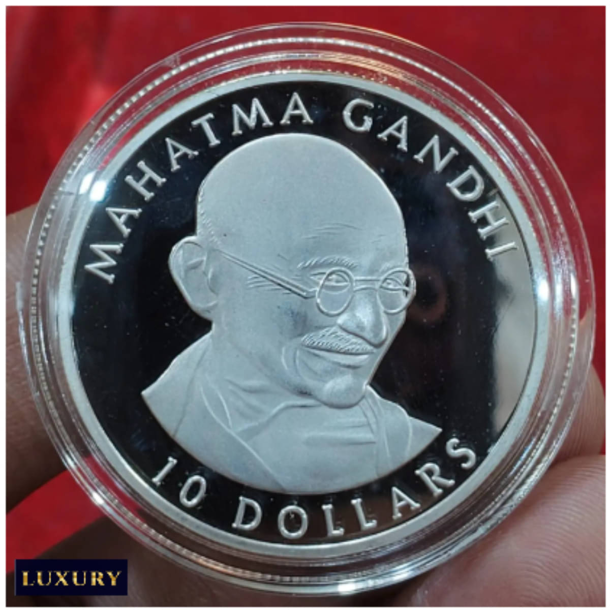     			10 Dollars (2002) "Mahatma Gandhi" India Extremely Rare Coin
