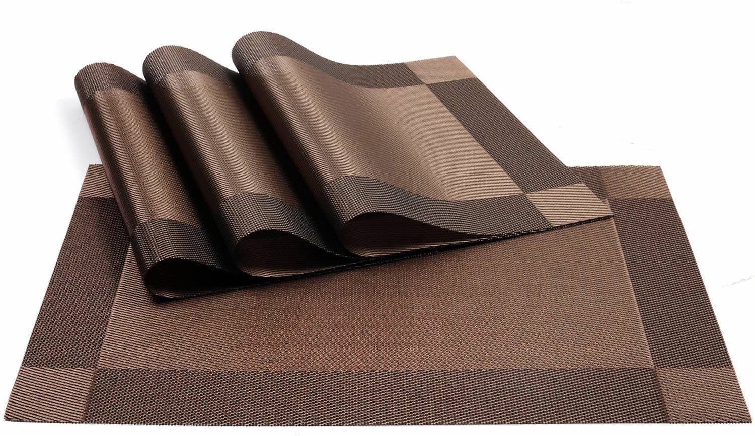 BECKONMART PVC Abstract Table Mats ( 45 cm x 30 cm ) Pack of 4 - Brown BECKONMART PVC Abstract Table Mats ( 45 cm x 30 cm ) Pack of 4 - Brown