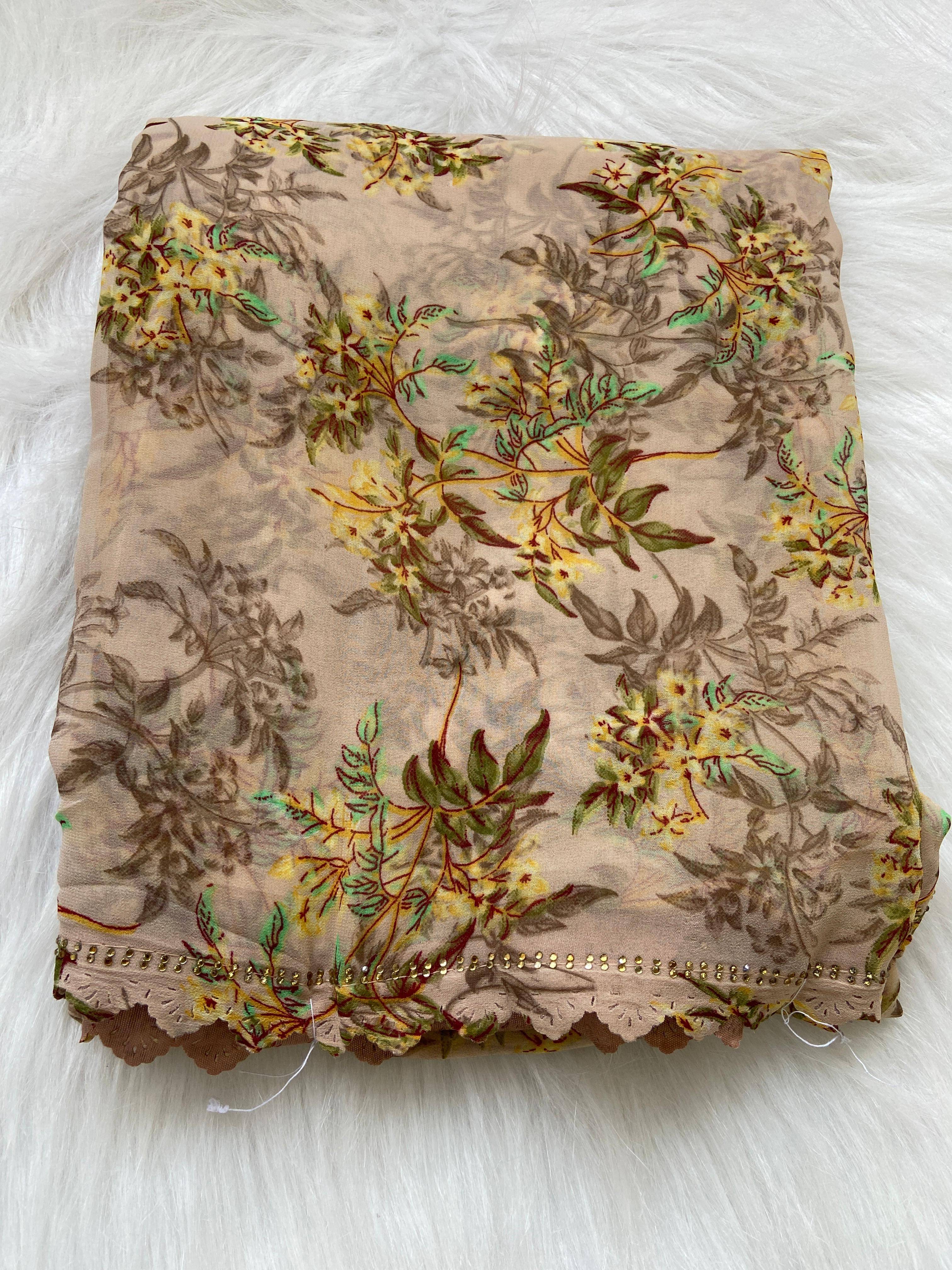 BHAVIKA SILK MILLS Georgette Printed Saree With Stitched Blouse ( yellow ) BHAVIKA SILK MILLS Georgette Printed Saree With Stitched Blouse ( yellow )