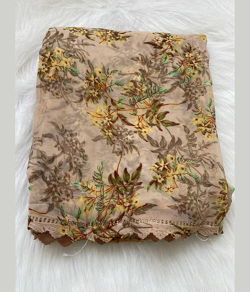 BHAVIKA SILK MILLS Georgette Printed Saree With Stitched Blouse ( yellow ) - Sarees | Buy online on ZillyBuy