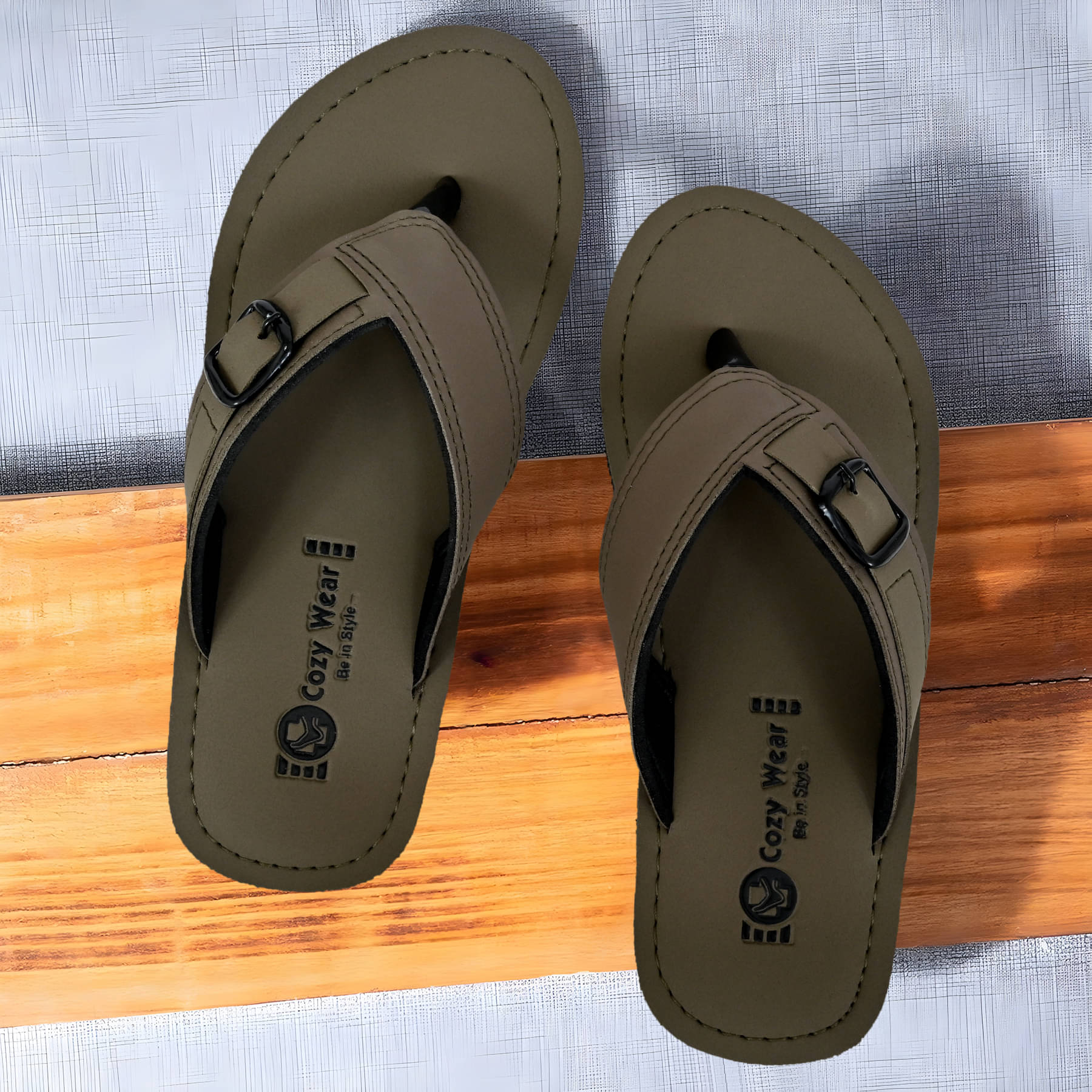     			Cozy Wear Green Men's Thong Flip Flop