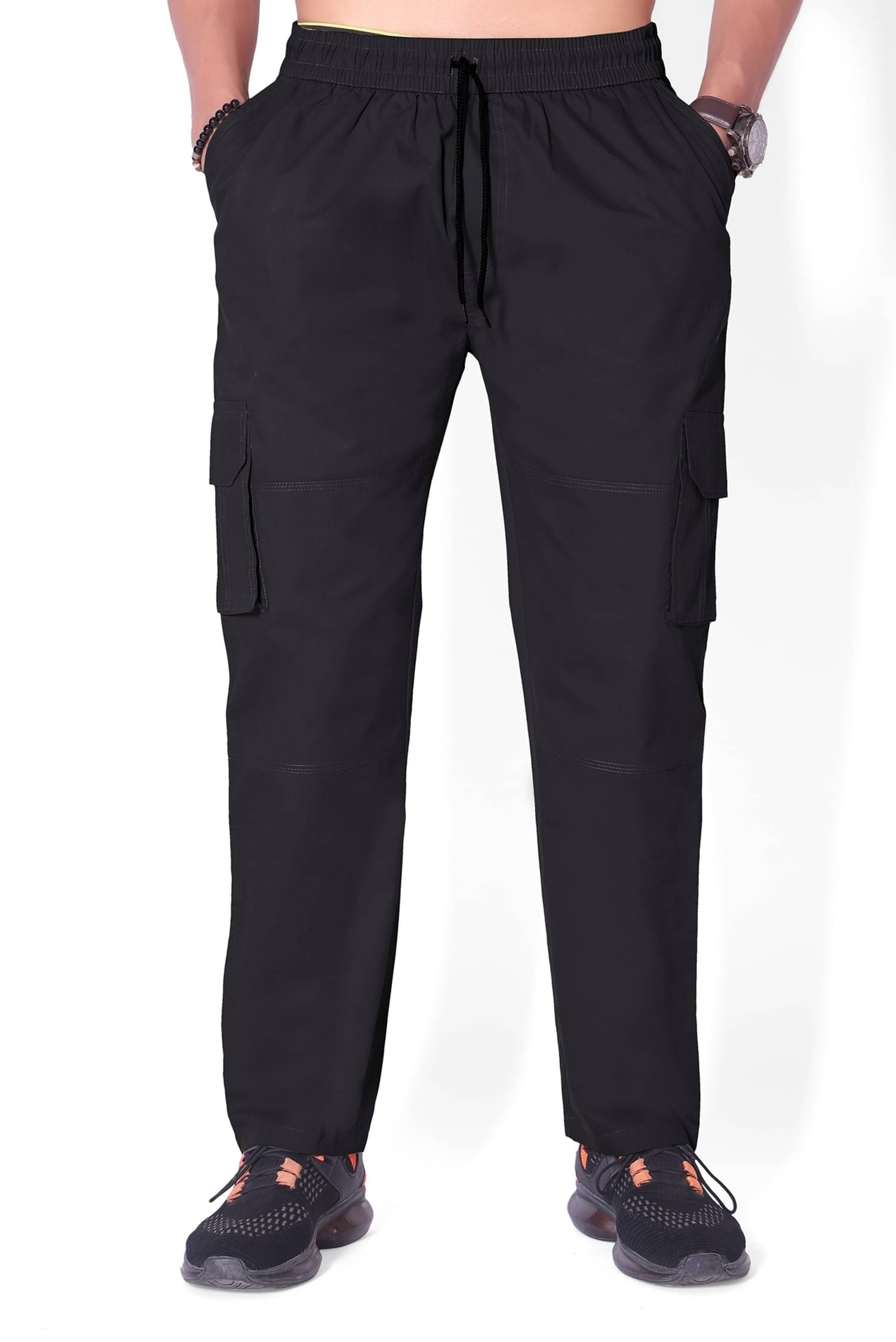     			DWIDEN Regular Flat Men's Cargos - Black ( Pack of 1 )