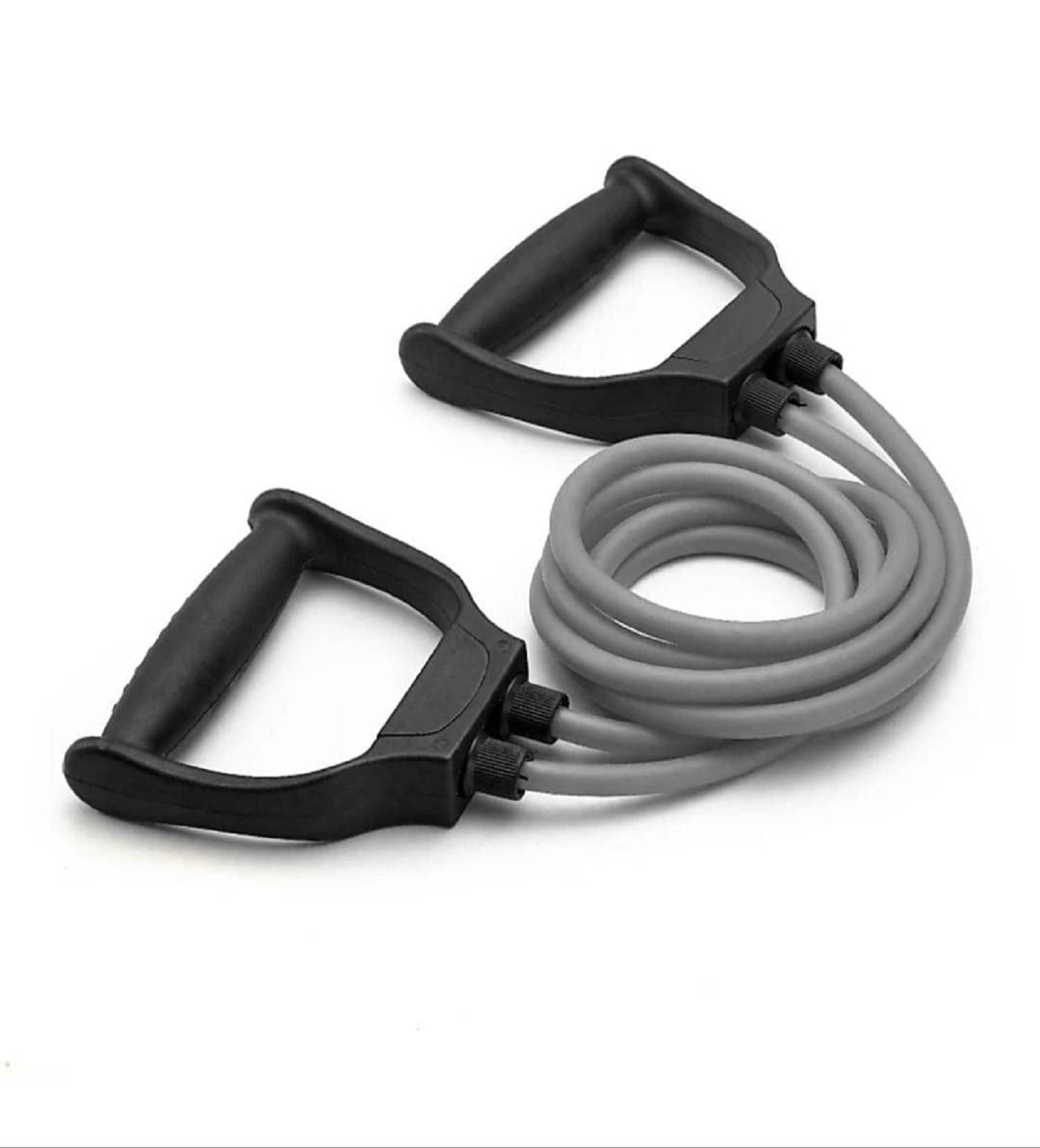     			Double Toning Resistance Tube Pull Rope Elastic Rubber Exercise Band for Stretching, Workout, Home Gym and Toning with Heavy Quality D Shaped Handles, Pac k of 1
