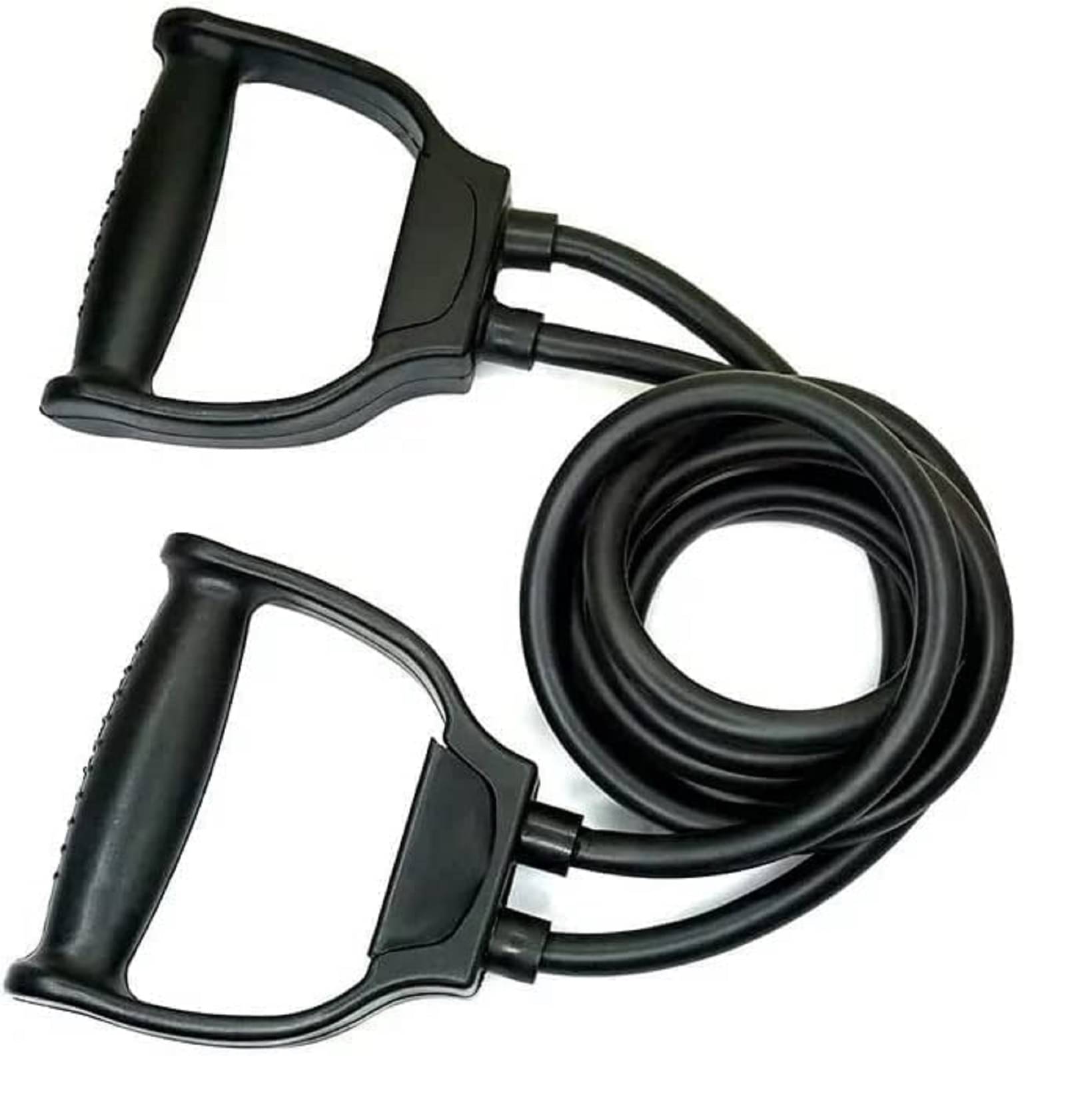     			Double Toning Tube Resistance Band for Full Body Workout for Men & Women, Exercise Bands with Heavy Quality Grip (Black), Pack of 1