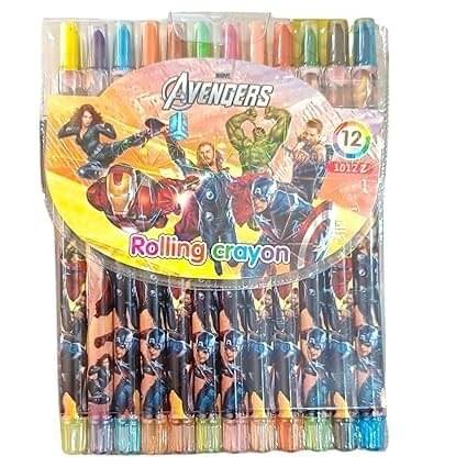     			ECLET Rolling Crayons for Kids, Set of 12PC  Colours, Retractable, Non-Toxic, Multicolor -(Random Design Dispatched)