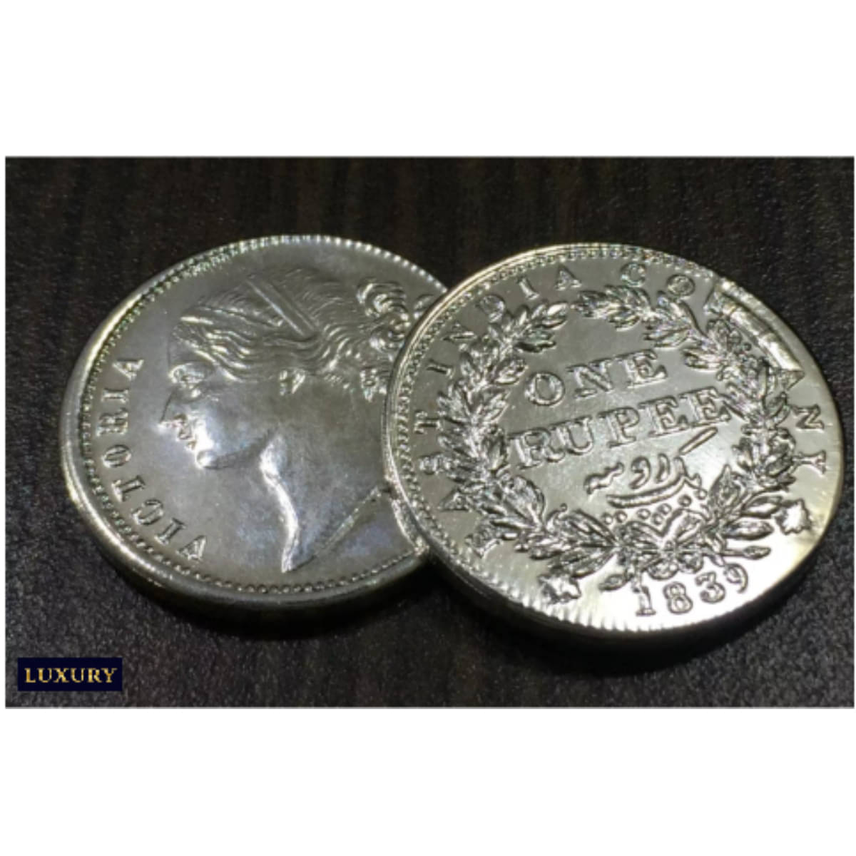     			Extremely Rare 1839 One Rupee Victoria, old British India Rare Coin