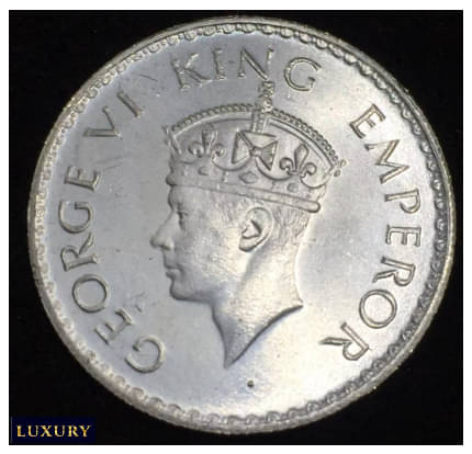     			Extremely Rare 1938 One Rupees, old British India Rare Coin