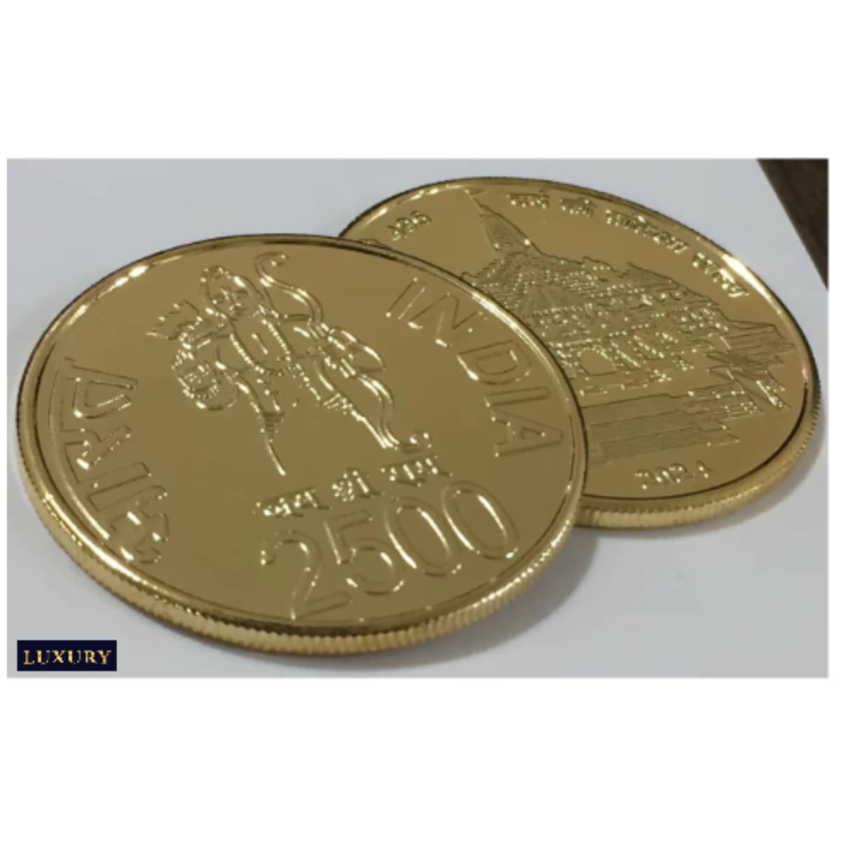 Extremely Rare 2500 Rupees - Ayodya,Ram Mandir old India Rare Gold-Plated Coin Extremely Rare 2500 Rupees - Ayodya,Ram Mandir old India Rare Gold-Plated Coin