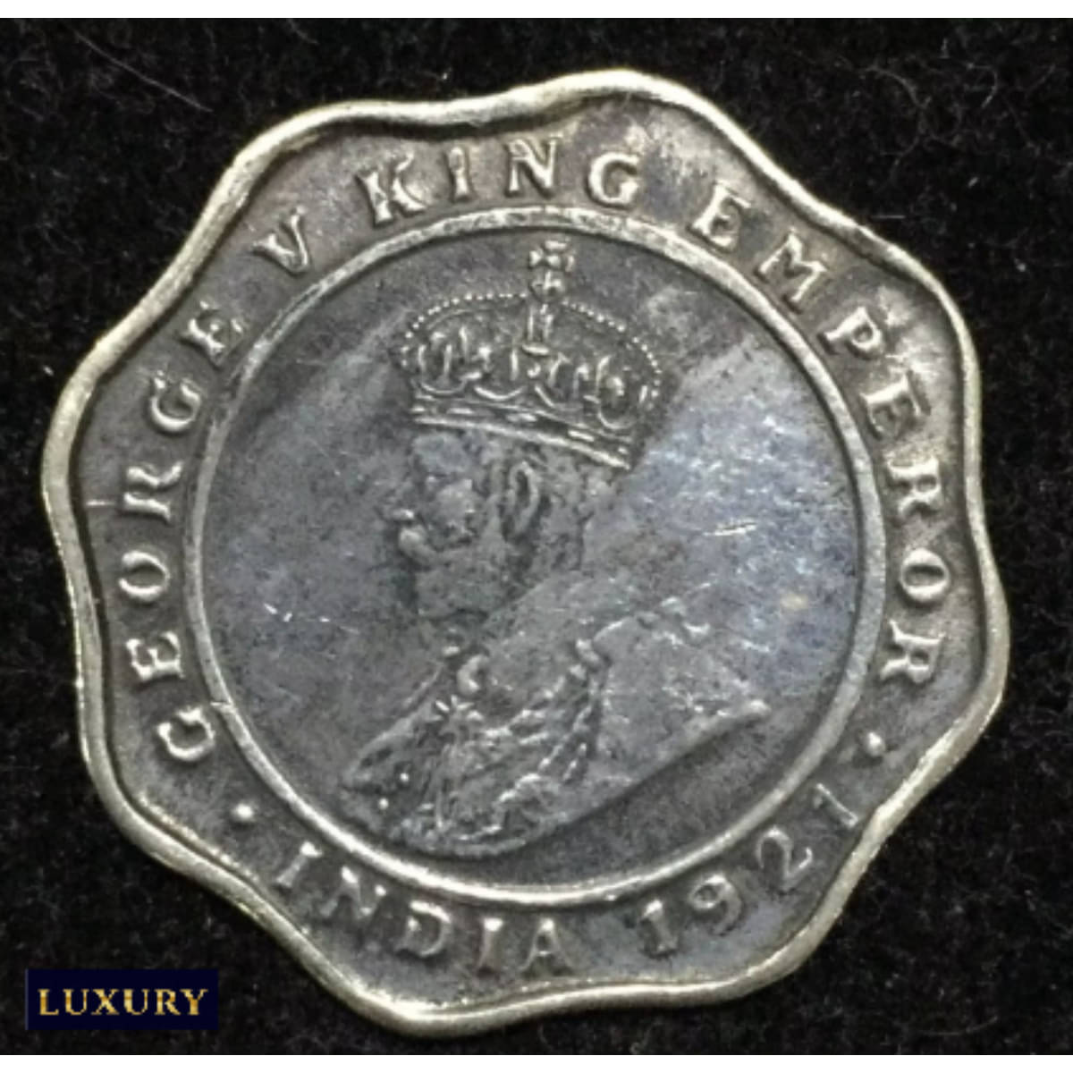     			Extremely Rare 4 Anna 1921, old British India RARE Coin