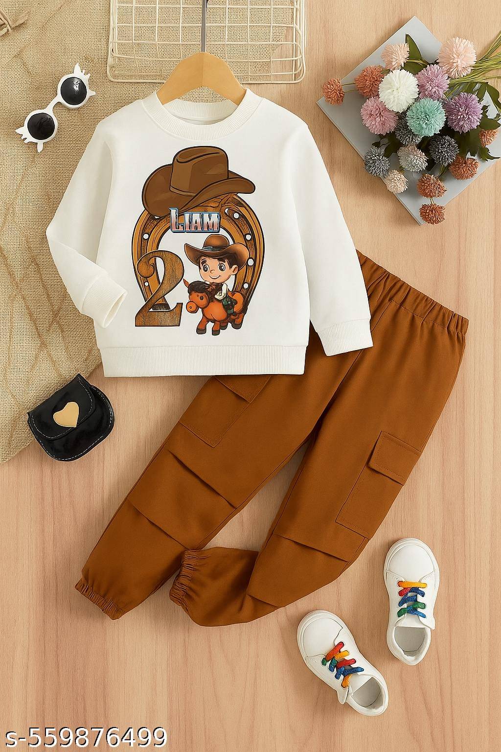 FABOZA Pack of 1 Boys Cotton Blend T-Shirt & Pants Set ( White ) FABOZA Pack of 1 Boys Cotton Blend T-Shirt & Pants Set ( White )