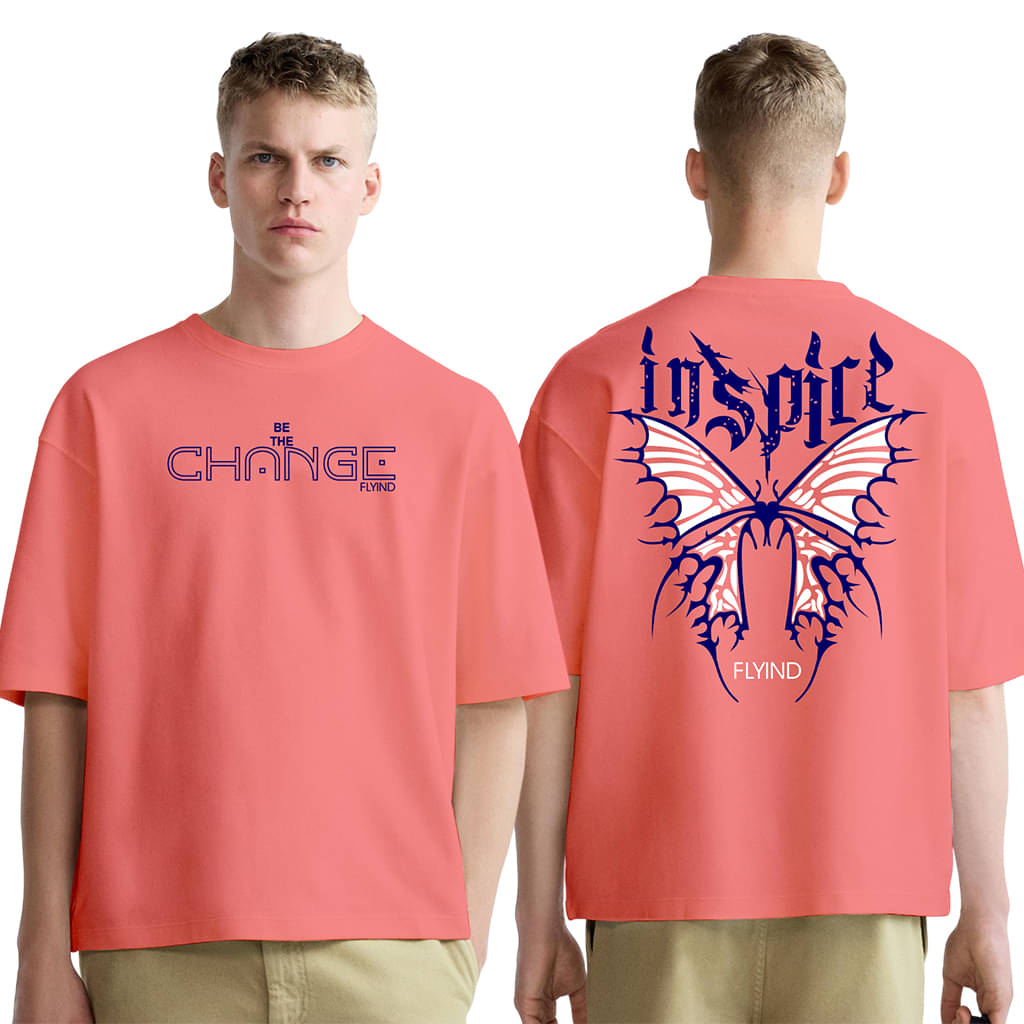     			FLYIND VOGUE OUTFIT Men Polyester Regular Fit Self Design T-Shirt ( Peach )