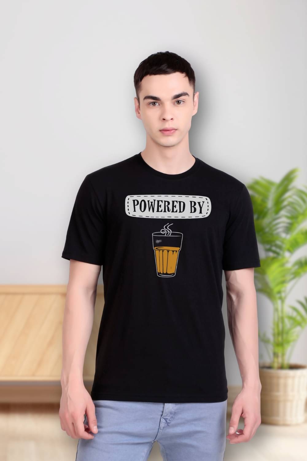     			FLYIND VOGUE OUTFIT Men Polyester Regular Fit Self Design T-Shirt ( Black )