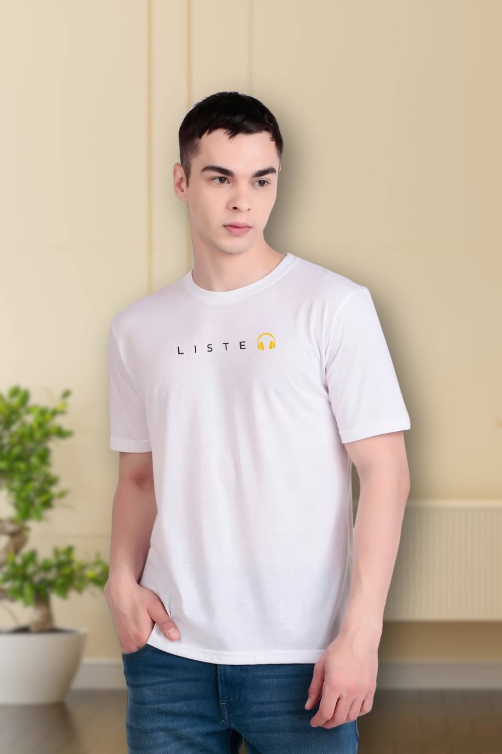 FLYIND VOGUE OUTFIT Men Polyester Regular Fit Self Design T-Shirt ( White ) FLYIND VOGUE OUTFIT Men Polyester Regular Fit Self Design T-Shirt ( White )