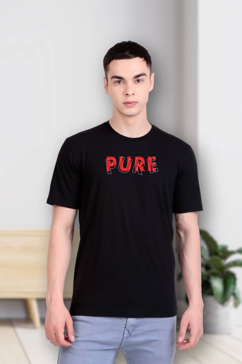 FLYIND VOGUE OUTFIT Men Polyester Regular Fit Self Design T-Shirt ( Black ) FLYIND VOGUE OUTFIT Men Polyester Regular Fit Self Design T-Shirt ( Black )