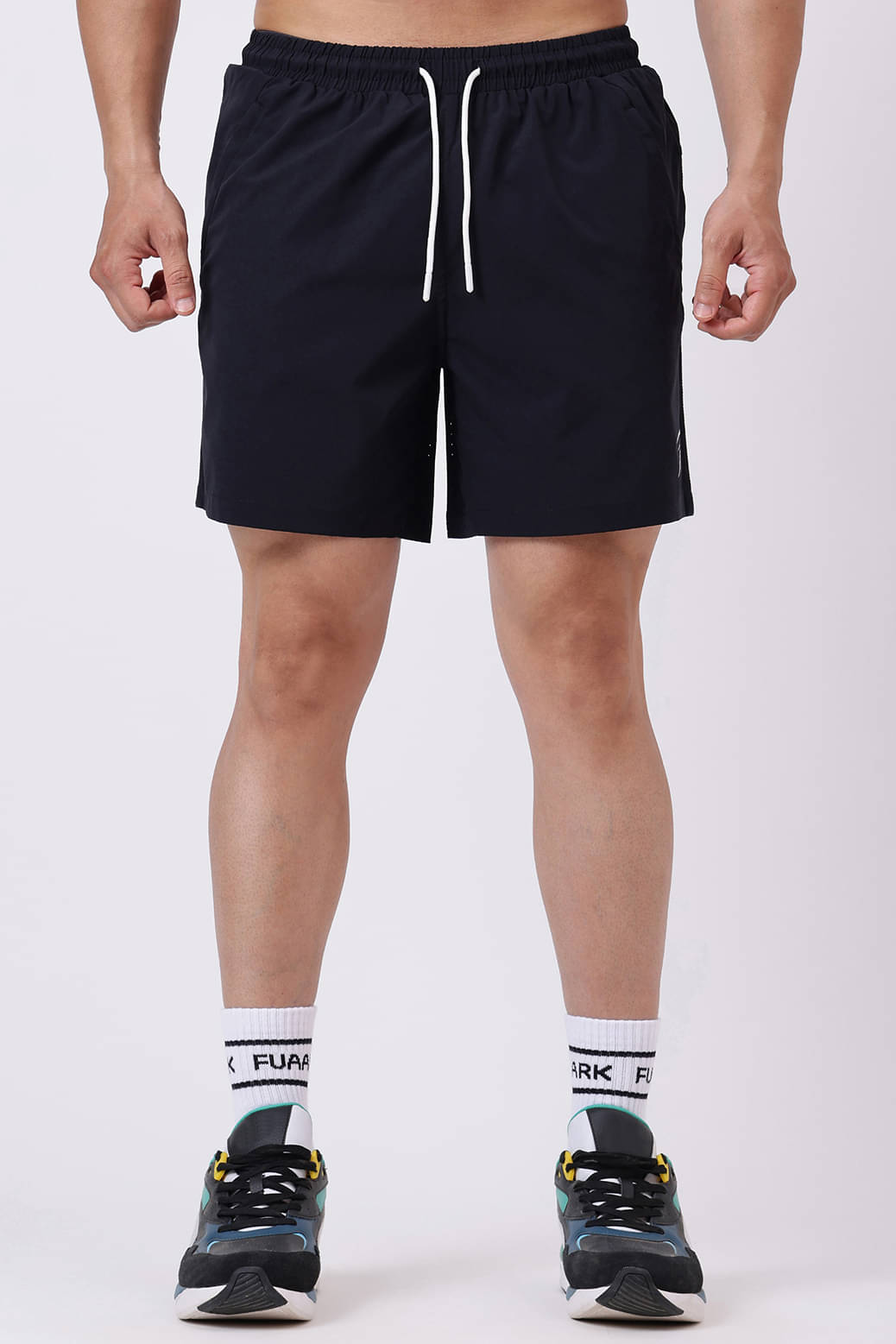     			Fuaark Black Polyester Lycra Men's Gym Shorts ( Pack of 1 )