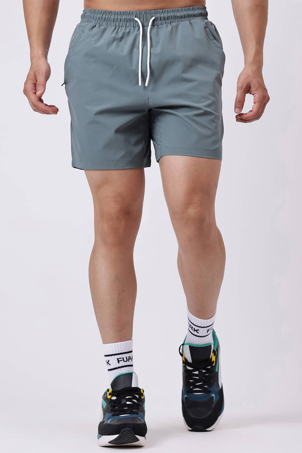 Fuaark Grey Polyester Lycra Men's Gym Shorts ( Pack of 1 ) - Shorts | Buy online on ZillyBuy