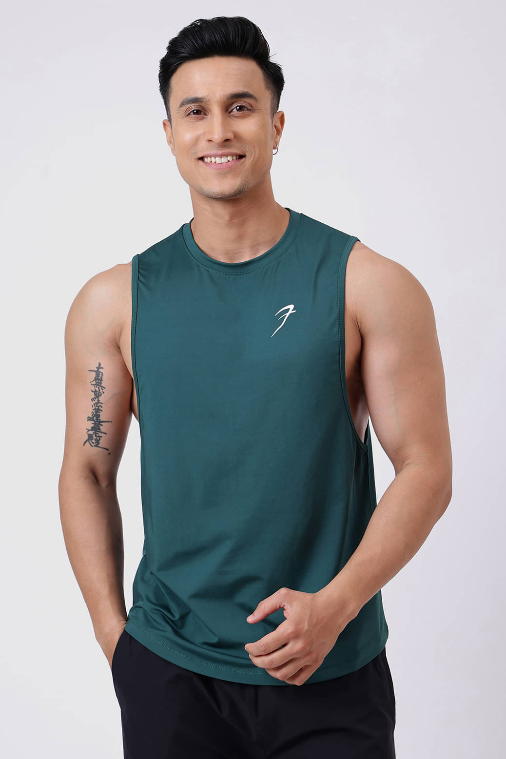     			Fuaark Green Polyester Regular Fit Men's Tanks ( Pack of 1 )