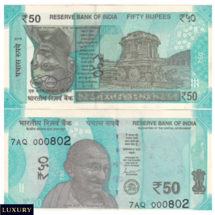 Gandhi on Backside ERROR 50 Rupees, old India unique Extremely Rare Note Gandhi on Backside ERROR 50 Rupees, old India unique Extremely Rare Note