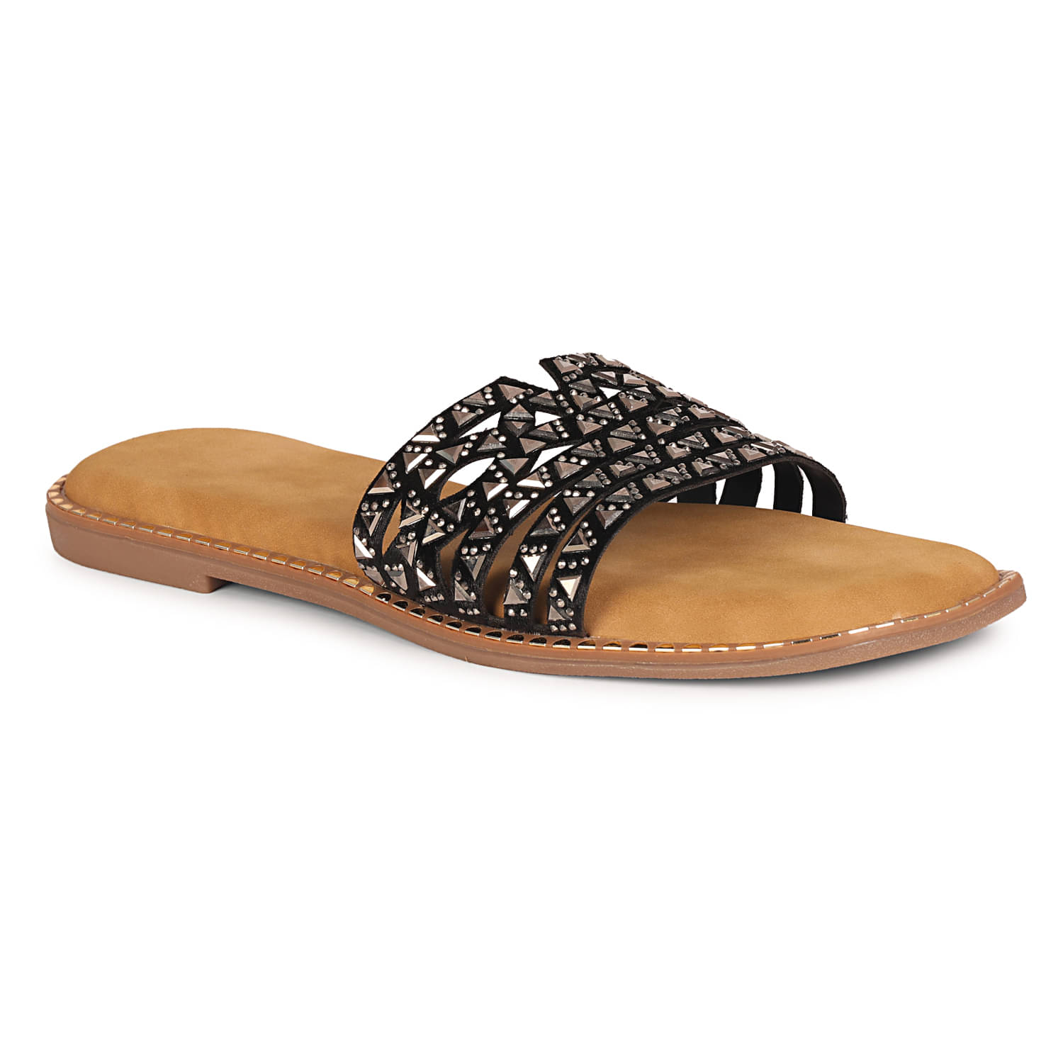     			Ishransh Black Women's Flats