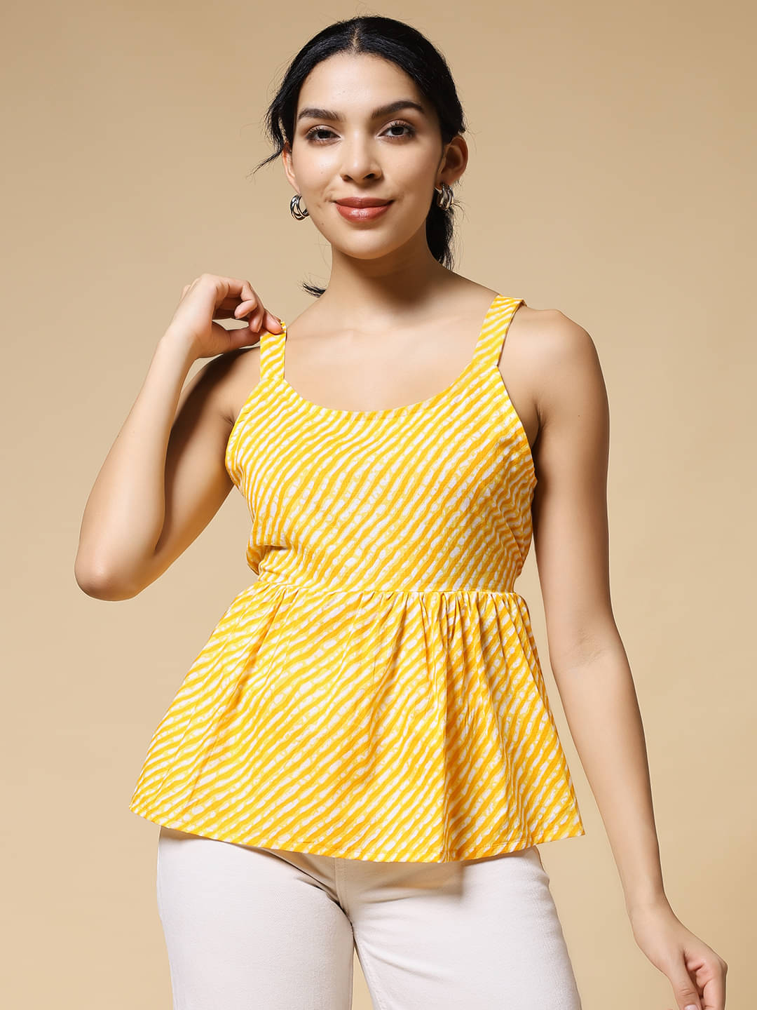 Istyle Can Women's Cotton Regular Top ( Yellow ) Istyle Can Women's Cotton Regular Top ( Yellow )