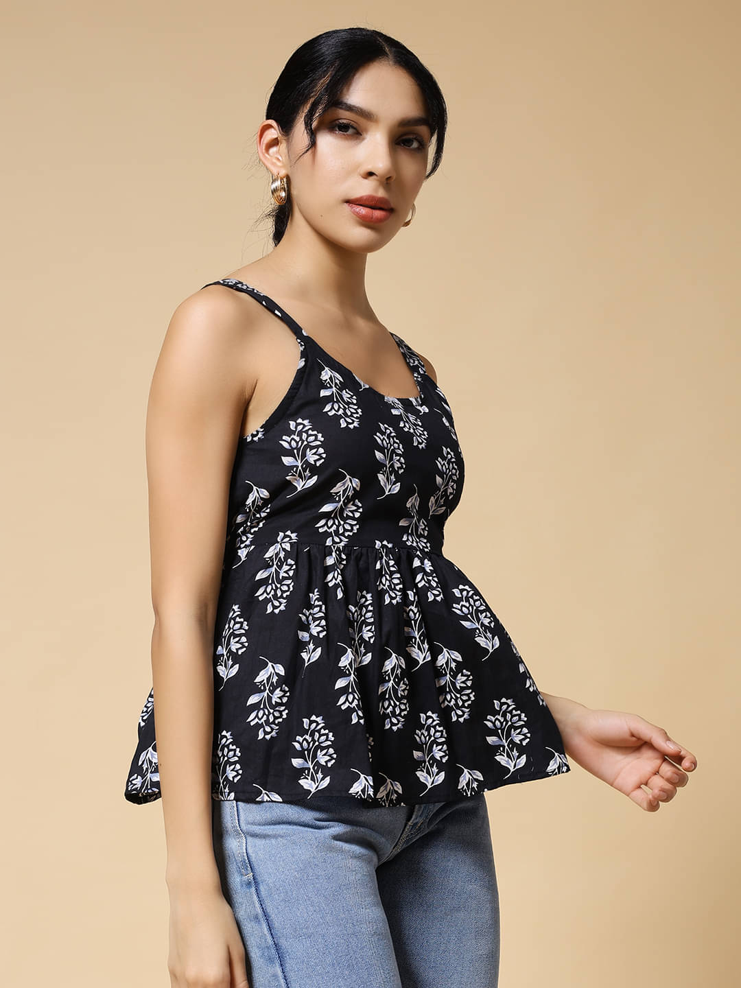     			Istyle Can Women's Cotton Regular Top ( Black )