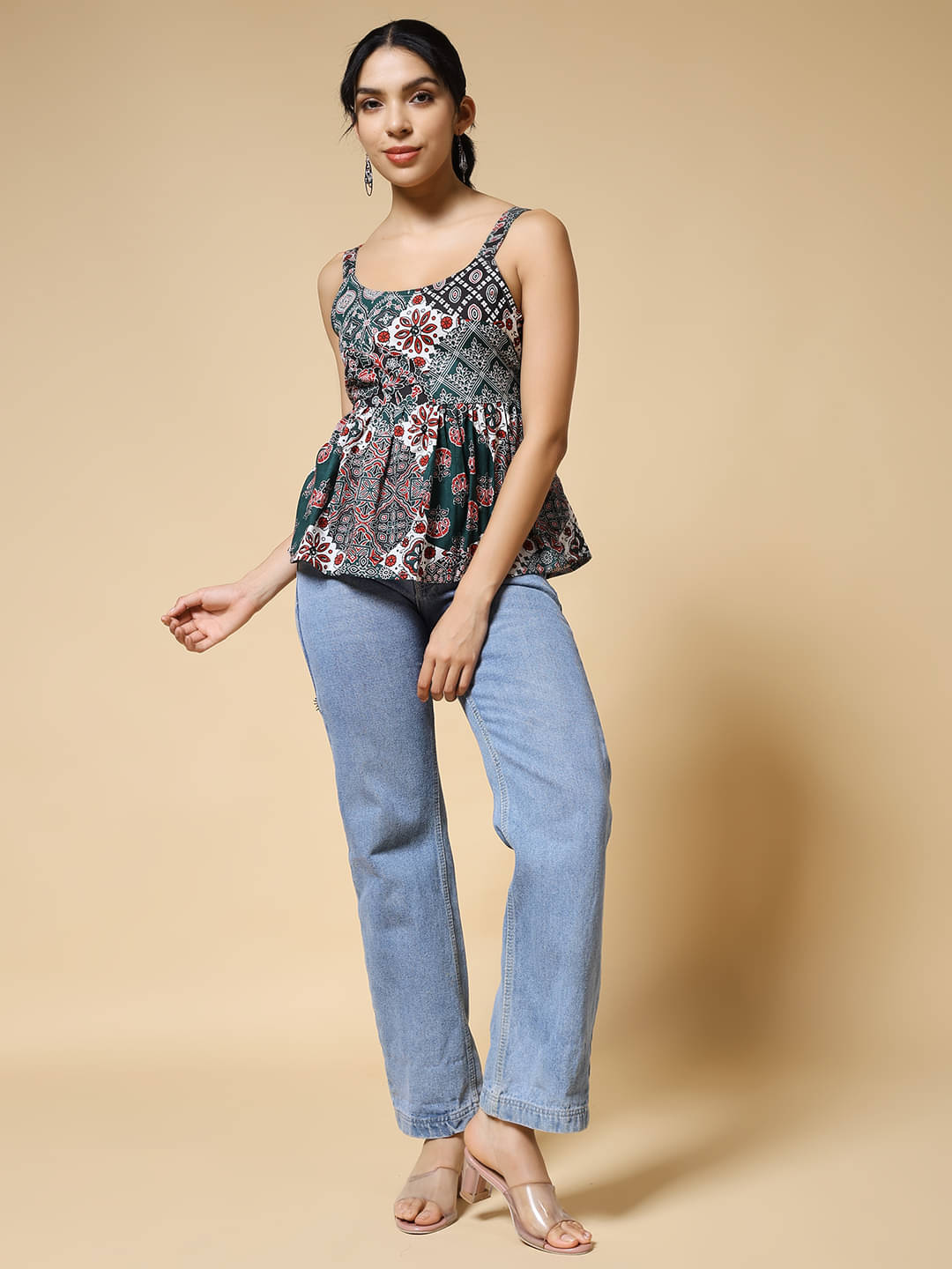 Istyle Can Women's Cotton Regular Top ( Green )     			Istyle Can Women's Cotton Regular Top ( Green )