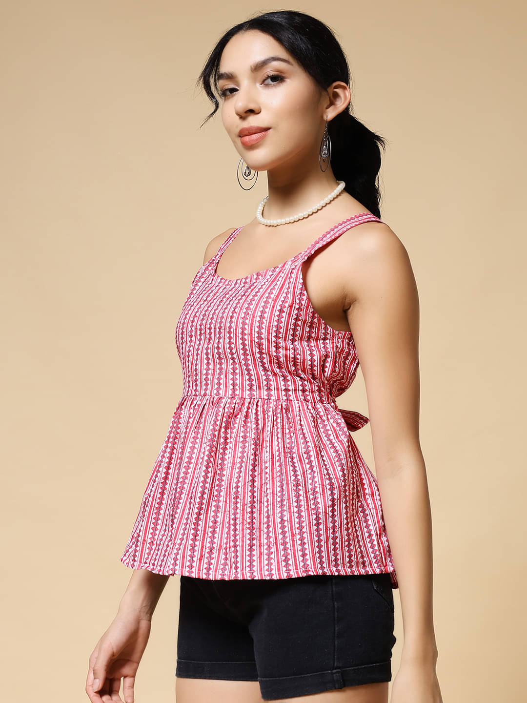 Istyle Can Women's Cotton Regular Top ( Peach )     			Istyle Can Women's Cotton Regular Top ( Peach )
