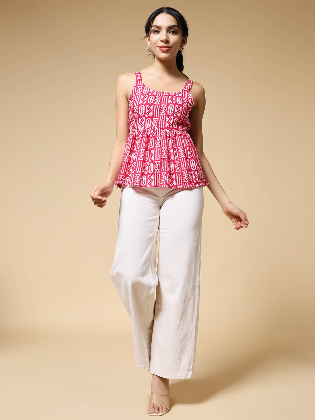 Istyle Can Women's Cotton Regular Top ( Pink ) Istyle Can Women's Cotton Regular Top ( Pink )