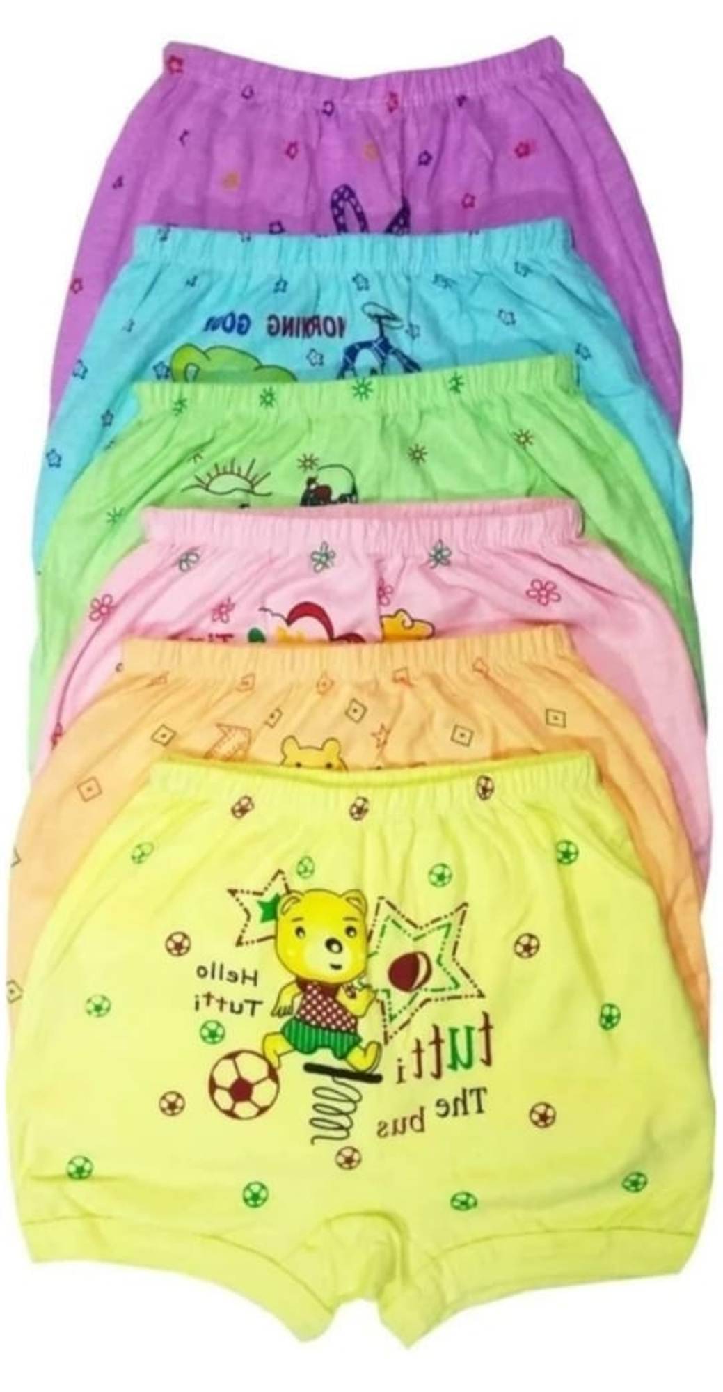     			KIDBIRD Pack of 6 Cotton Bloomers For Baby Girls ( Multicolor )