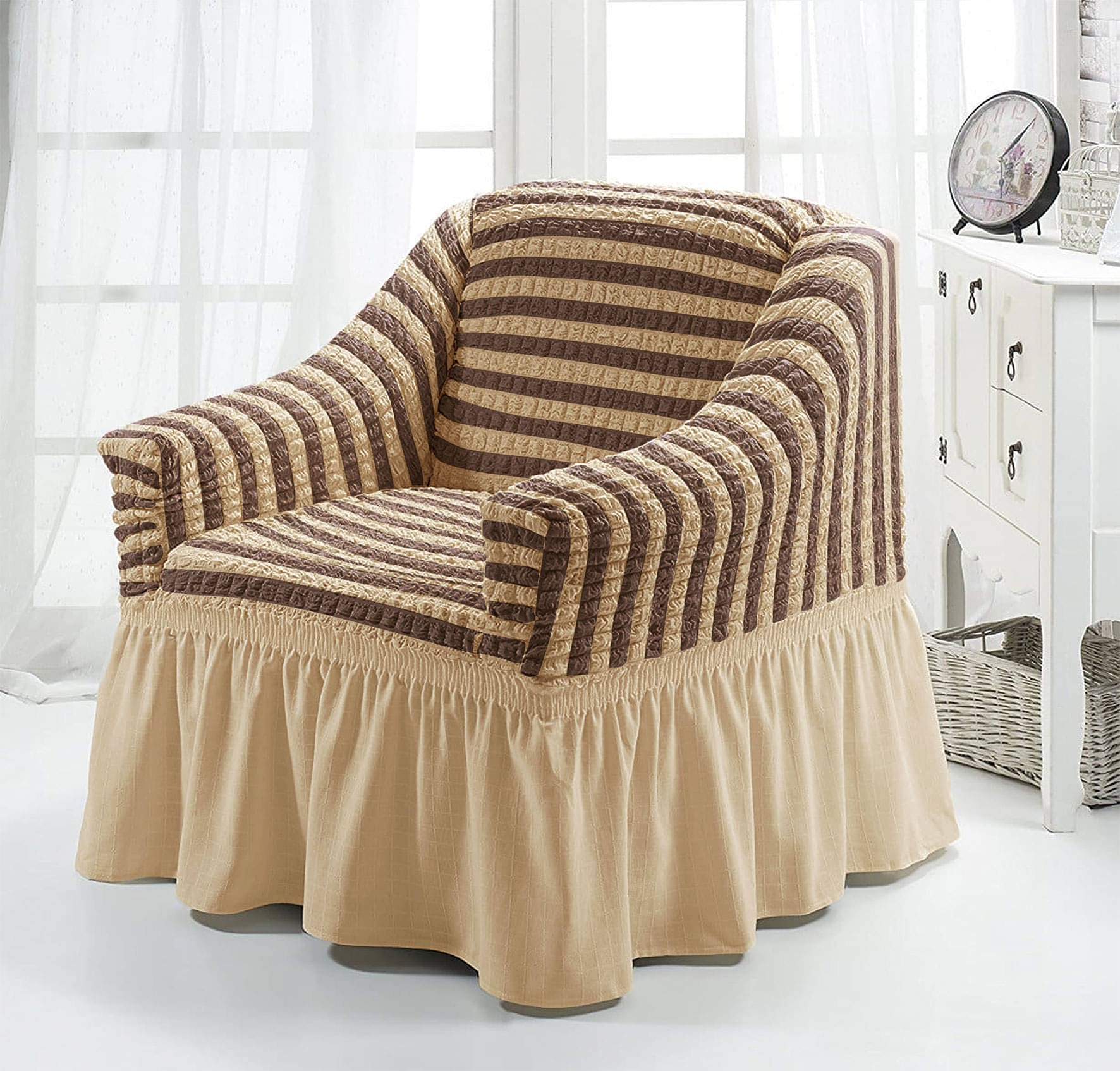     			Multitex 1 Seater Polyester Sofa Cover ( Pack of 1 )