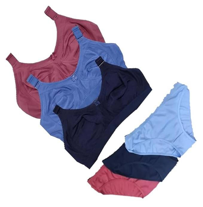 Narsingha Dreams Pack of 3 Cotton Blend Bra & Panty Set For Women ( Multicolor2 ) Narsingha Dreams Pack of 3 Cotton Blend Bra & Panty Set For Women ( Multicolor2 )