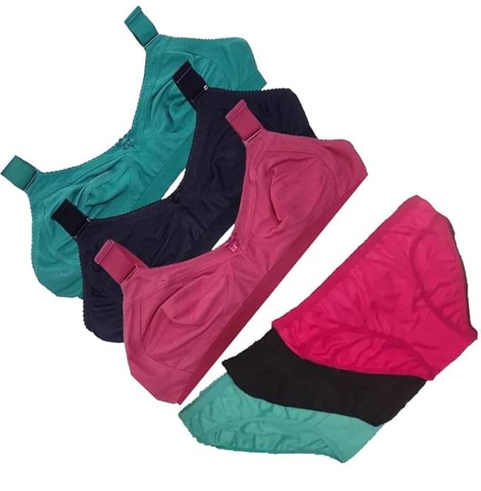 Narsingha Dreams Pack of 3 Cotton Blend Bra & Panty Set For Women ( Multicolor1 ) Narsingha Dreams Pack of 3 Cotton Blend Bra & Panty Set For Women ( Multicolor1 )