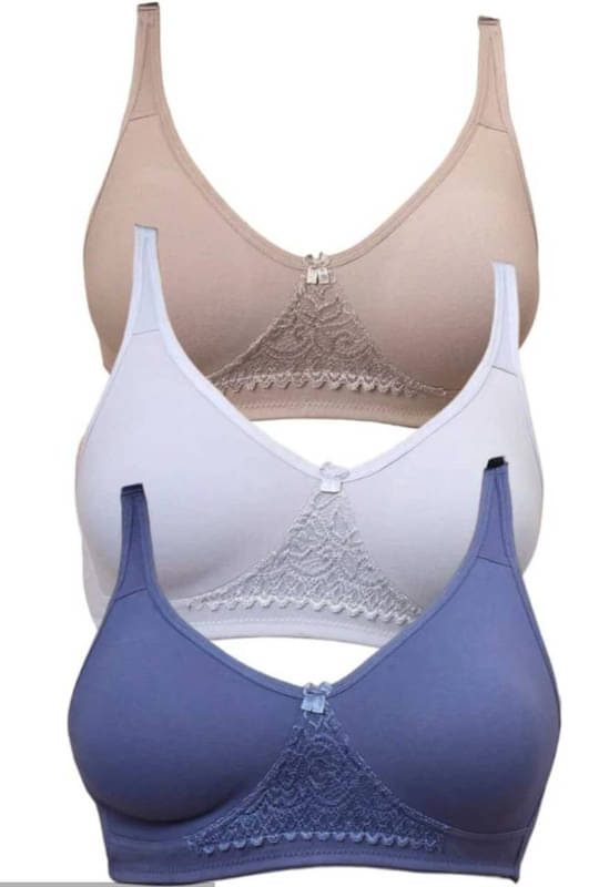 Narsingha Dreams Pack of 3 Cotton Blend Non Padded Everyday Bra For Women ( Multicolor1 ) Narsingha Dreams Pack of 3 Cotton Blend Non Padded Everyday Bra For Women ( Multicolor1 )