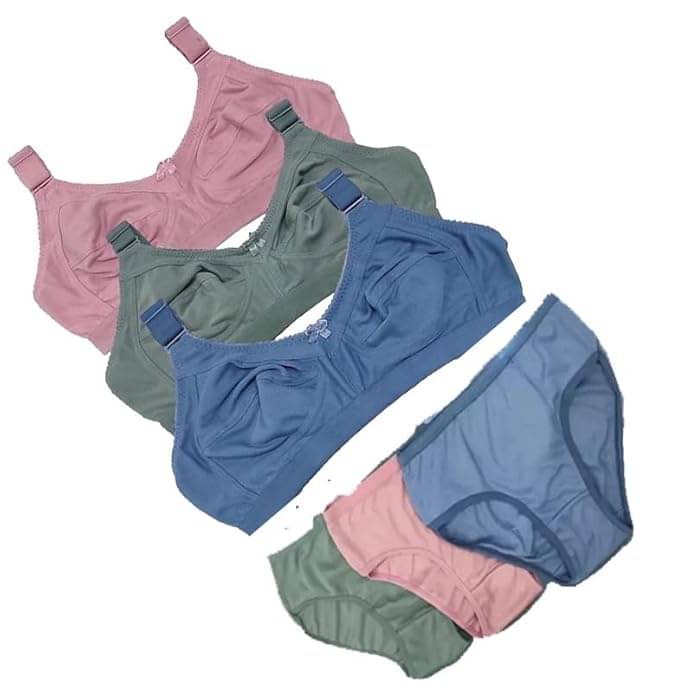 Narsingha Dreams Pack of 3 Cotton Blend Bra & Panty Set For Women ( Multicolor ) Narsingha Dreams Pack of 3 Cotton Blend Bra & Panty Set For Women ( Multicolor )