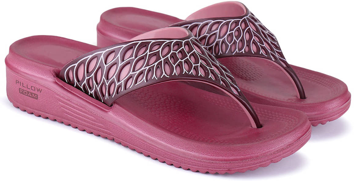 PENNEN Maroon Women's Thong Flip Flop