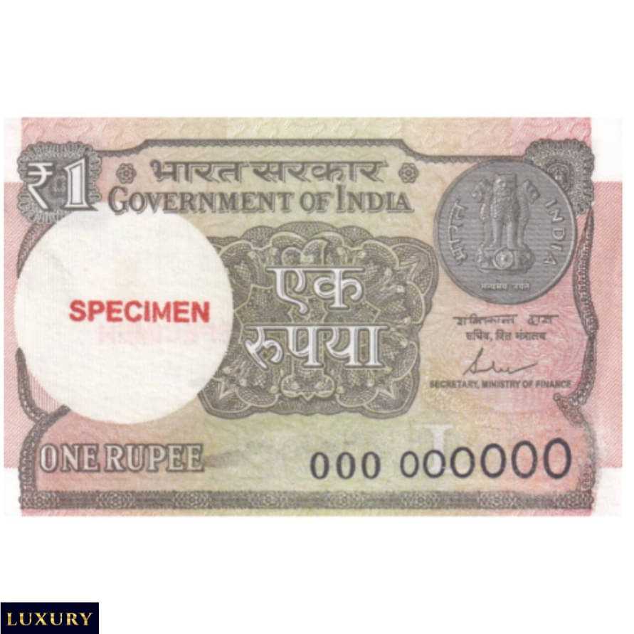     			SPECIMEN 000000 Series, Pink 1 Rupee, New India Extremely Rare Note