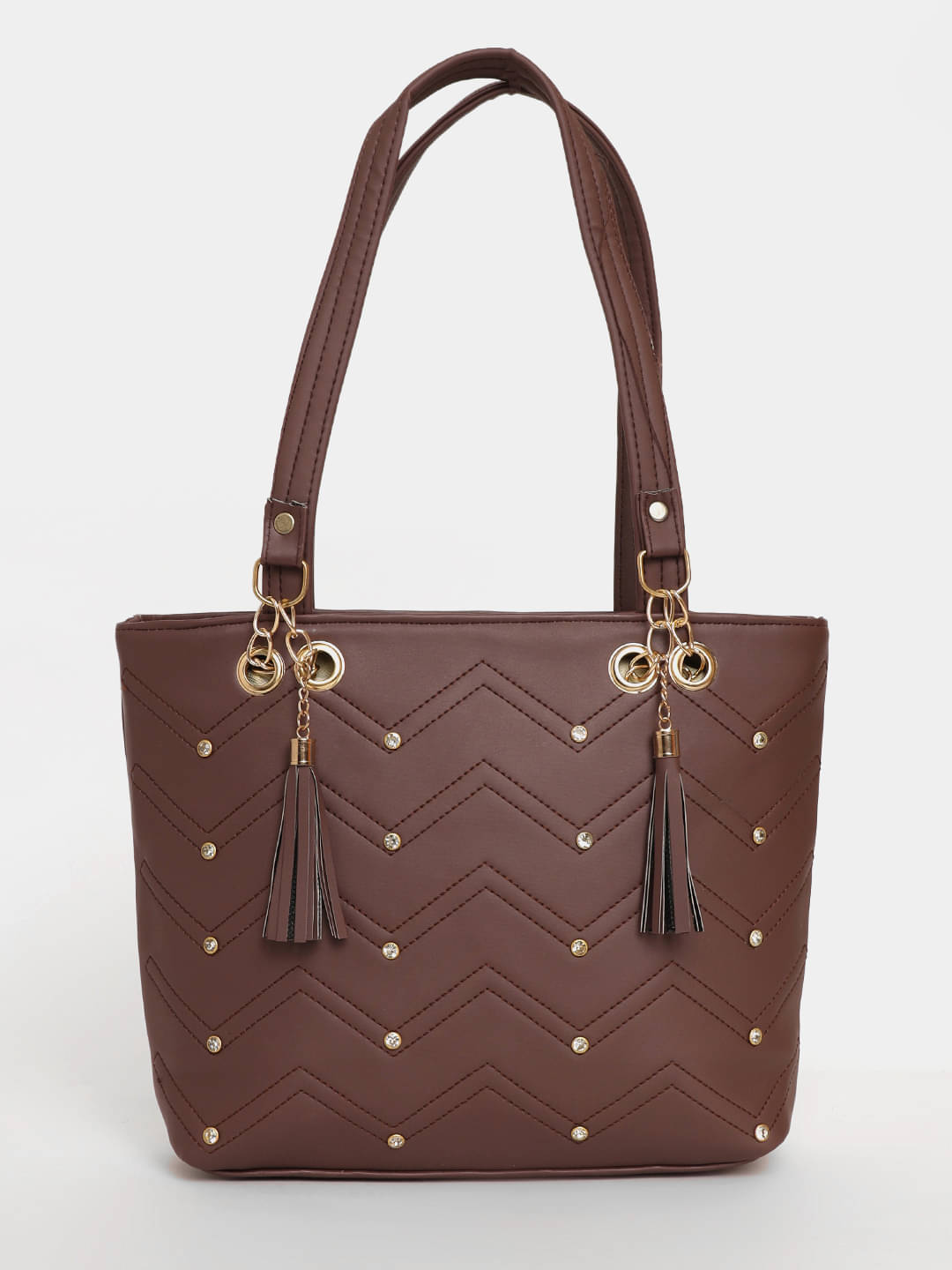     			Springberry Tote Bag PU Set of 1 ( Brown )