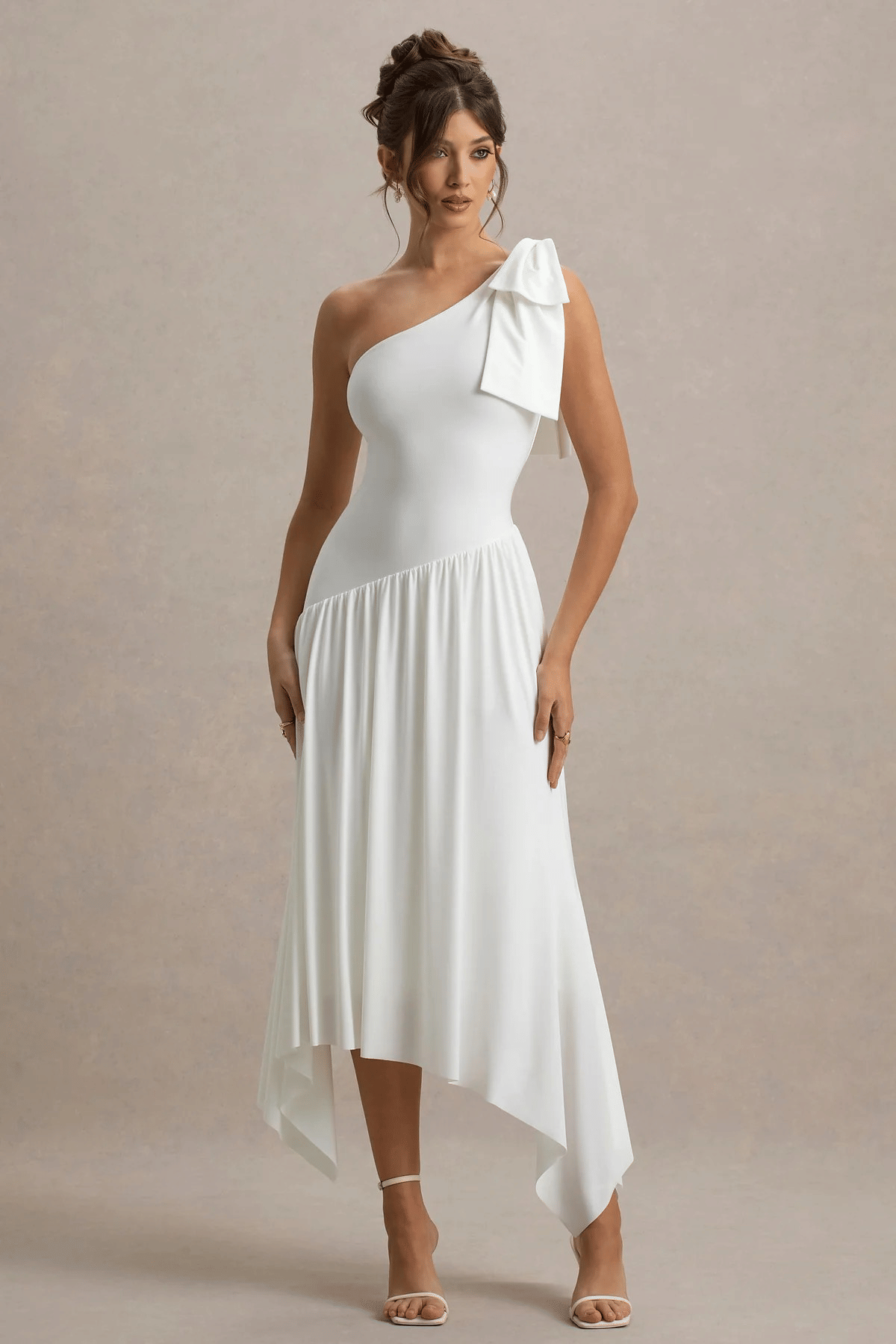 Traquila Women Lycra Solid Fit & Flare Dress ( White ) Traquila Women Lycra Solid Fit & Flare Dress ( White )