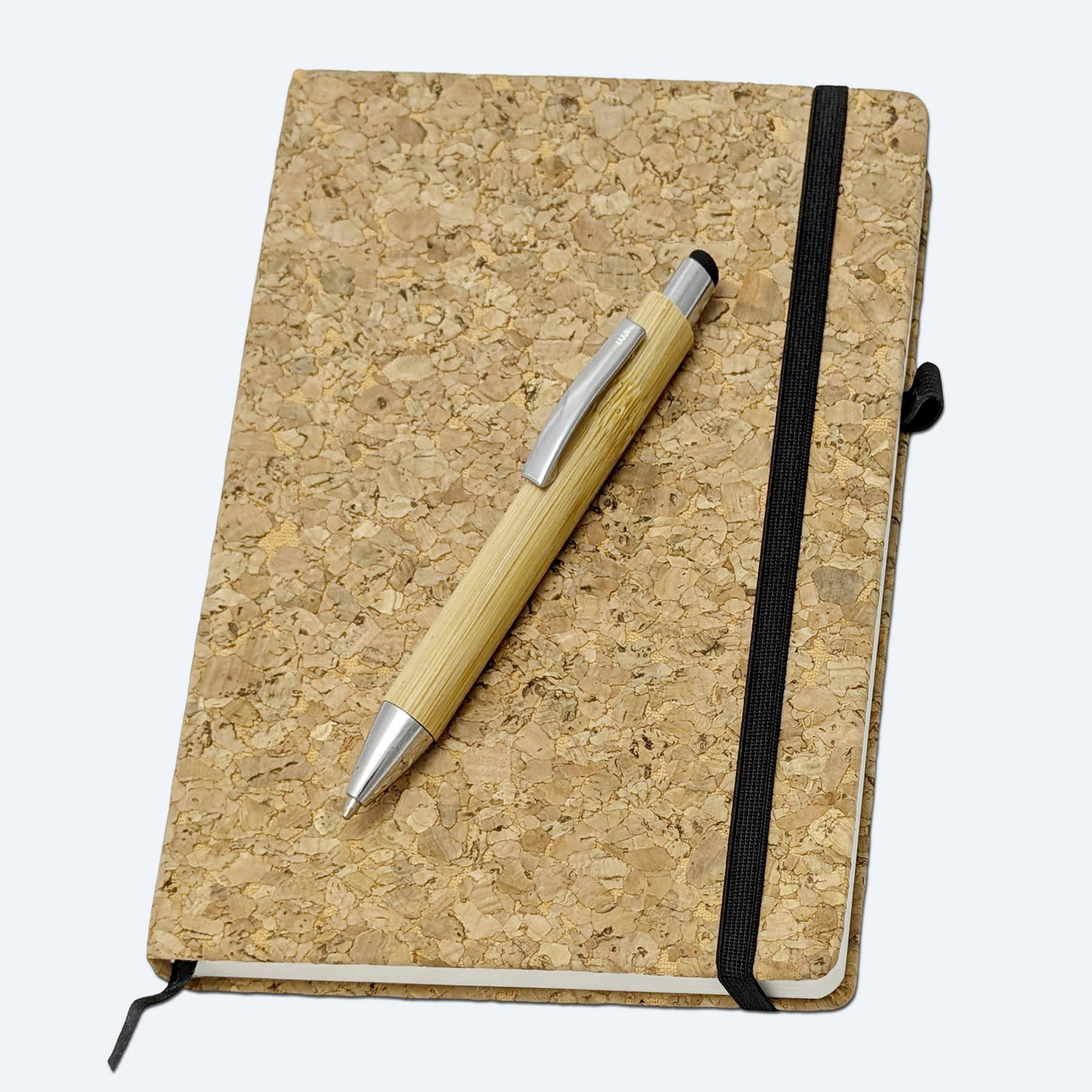     			UJJi A5 Cork Notebook, 192 Ruled Pages, 210 x 150 mm, Hard Bound Cover with Elastic Band