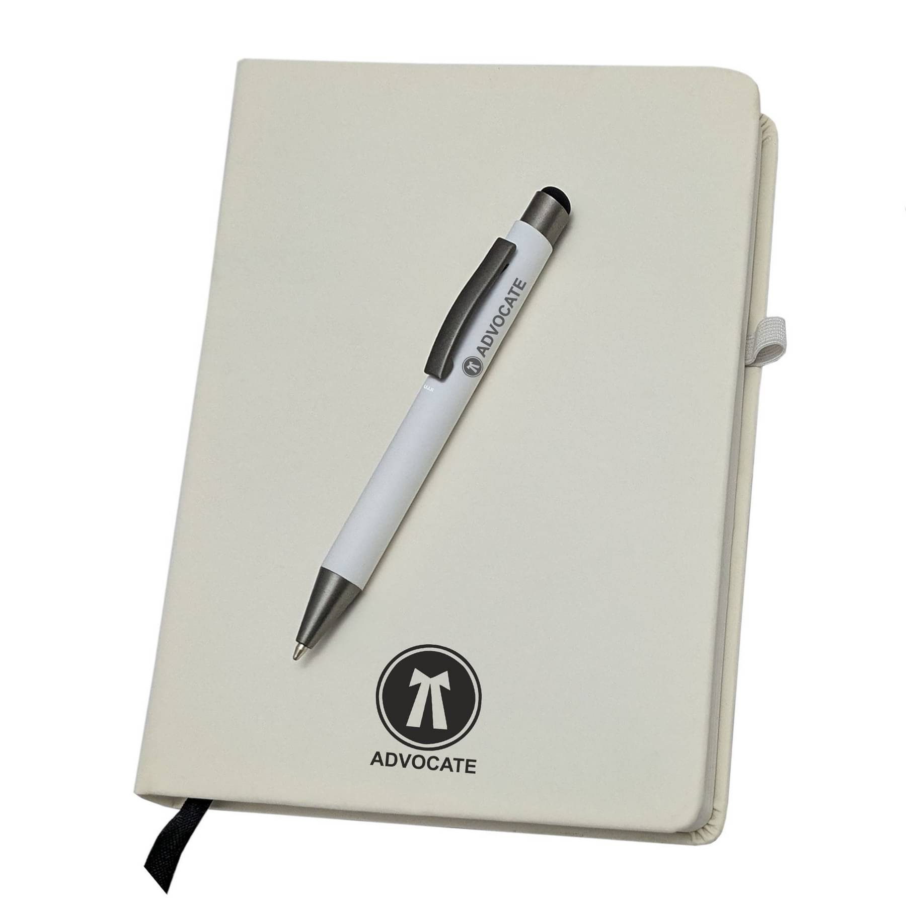     			UJJi Advocate Gift Notebook with Pen Combo, 192 Ruled Pages, White PU Cover, 80 GSM Paper, Monthly Planner, Elastic Closure