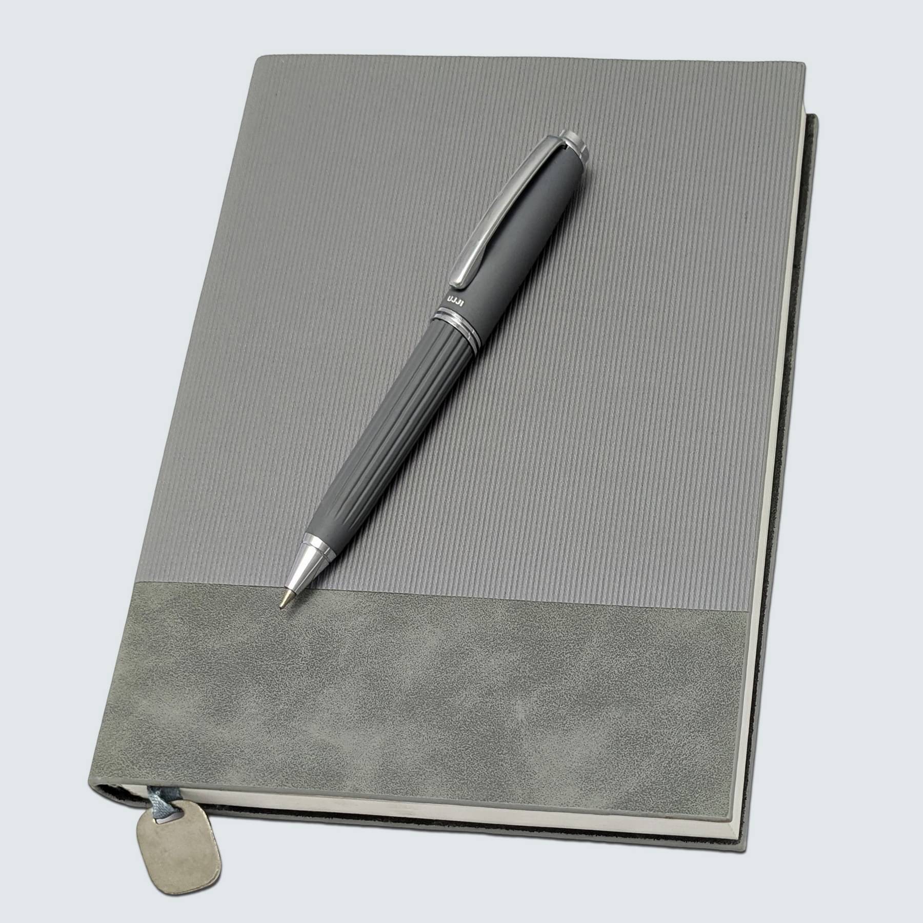     			UJJi Line Pattern Grey A5 Notebook with 192 Pages 80 GSM Ruled Pages