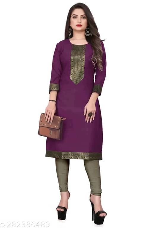     			Vidya Fashion Mart Women Cotton Self Design Straight Kurti ( Wine )