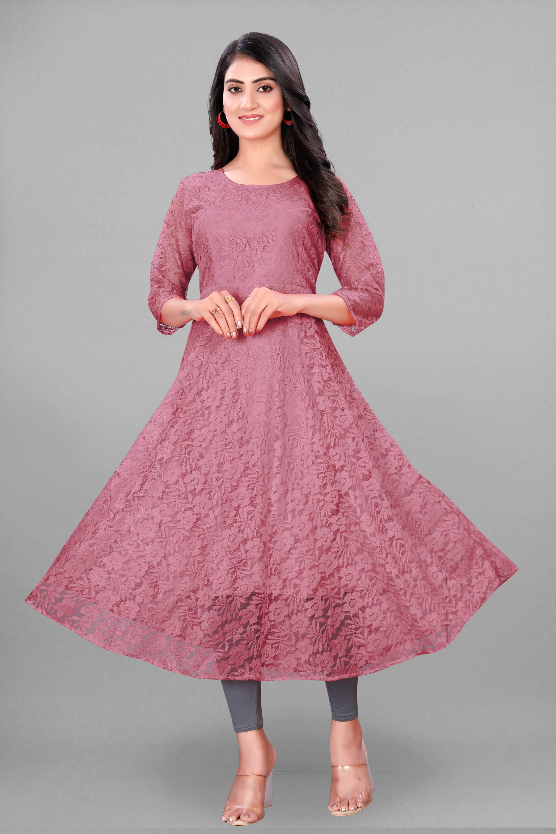     			Vidya Fashion Mart Women Net Printed Anarkali Kurti ( Multicolor )